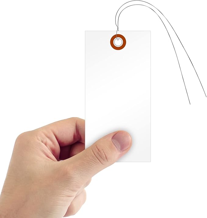 SmartSign 5.25 x 2.625 inch Blank White Shipping Tags - Image 2