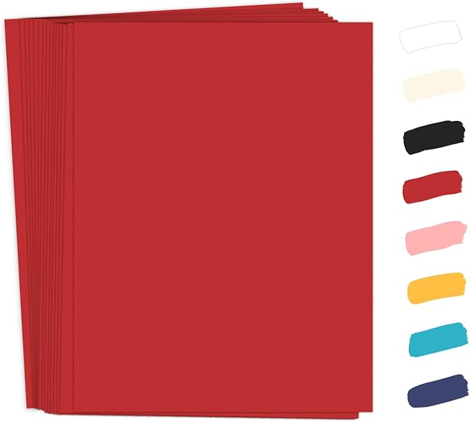 50 Pack Red Cardstock 8.5 x 11 65lb Printer Paper, Goefun Red Card Stock Paper by Goefun