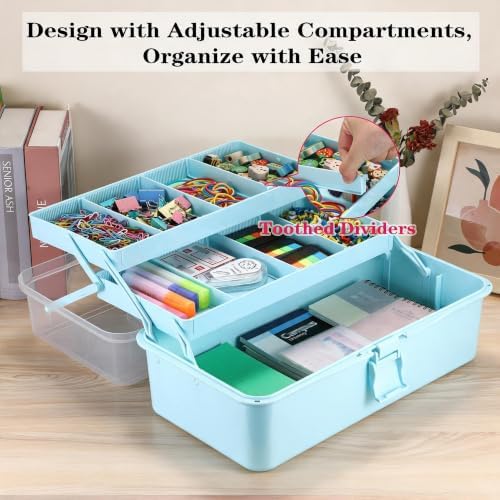 tackle box, 15-inch extra large art storage box showing dimensions