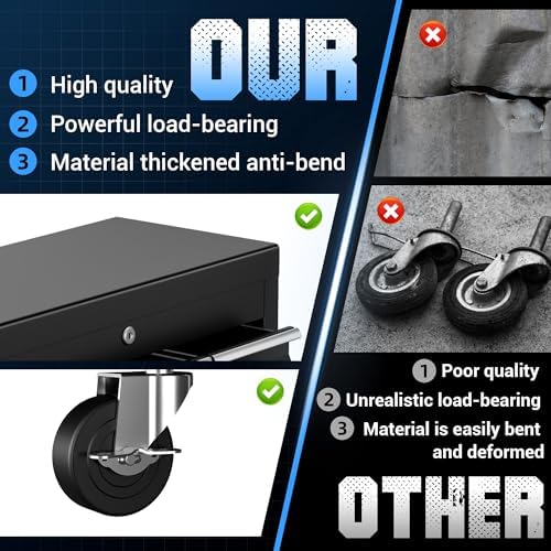 5 drawer rolling tool chest, 3-in-1 assembled tool, front angle view