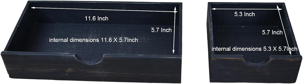 Black Wood 3 Drawer Desk Organizer Shelf, Mail Rack Vanity Storage