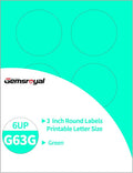 Gemsroyal 3 Inch Green Round Labels Printable, Colorful Round Stickers by Gemsroyal