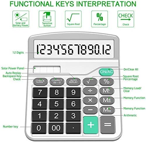 Solar & AA Battery Dual Power Electronic Calculator - Image 2