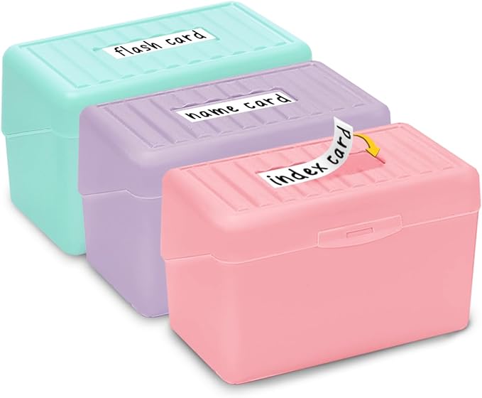 H4D Index Card Holder 3x5, Index Card Box Organizer Case, 3x5 Flash Note Card by H4D