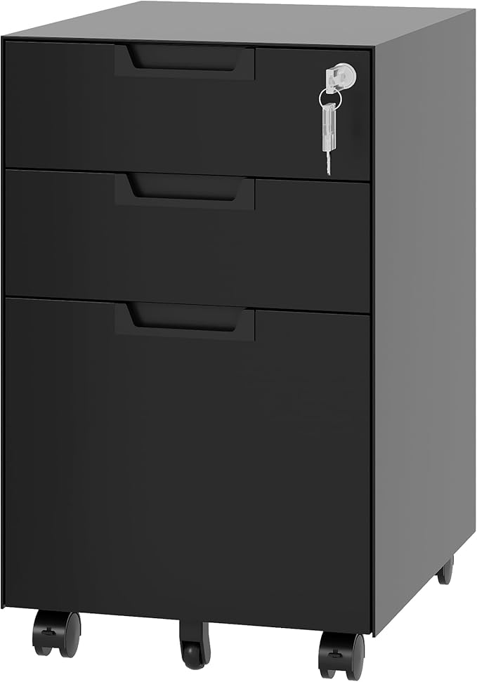 Fesbos 3 Drawer Vertical File Cabinet, Mobile Filling Cabinets by Fesbos