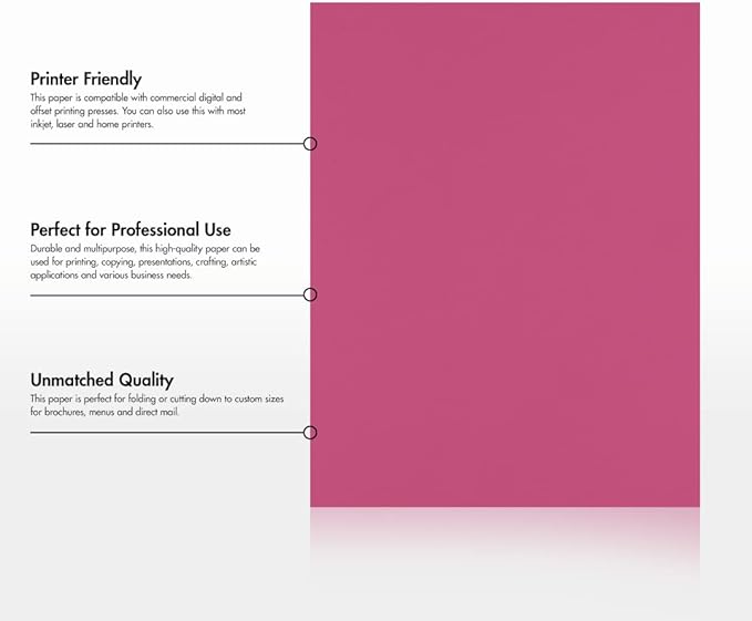 LUXPaper 8.5" x 11" Paper | Letter Size | Magenta Pink | 80lb. Text | 250 Qty - Image 8