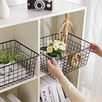 LeleCAT Wire Storage Baskets, Metal Wire Food Storage Organizer Bin Basket - Image 2