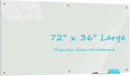 Glass Whiteboard 6' x 3', Magnetic Glass Dry Erase Board Frameless Wall Mounting by ATROSONIK