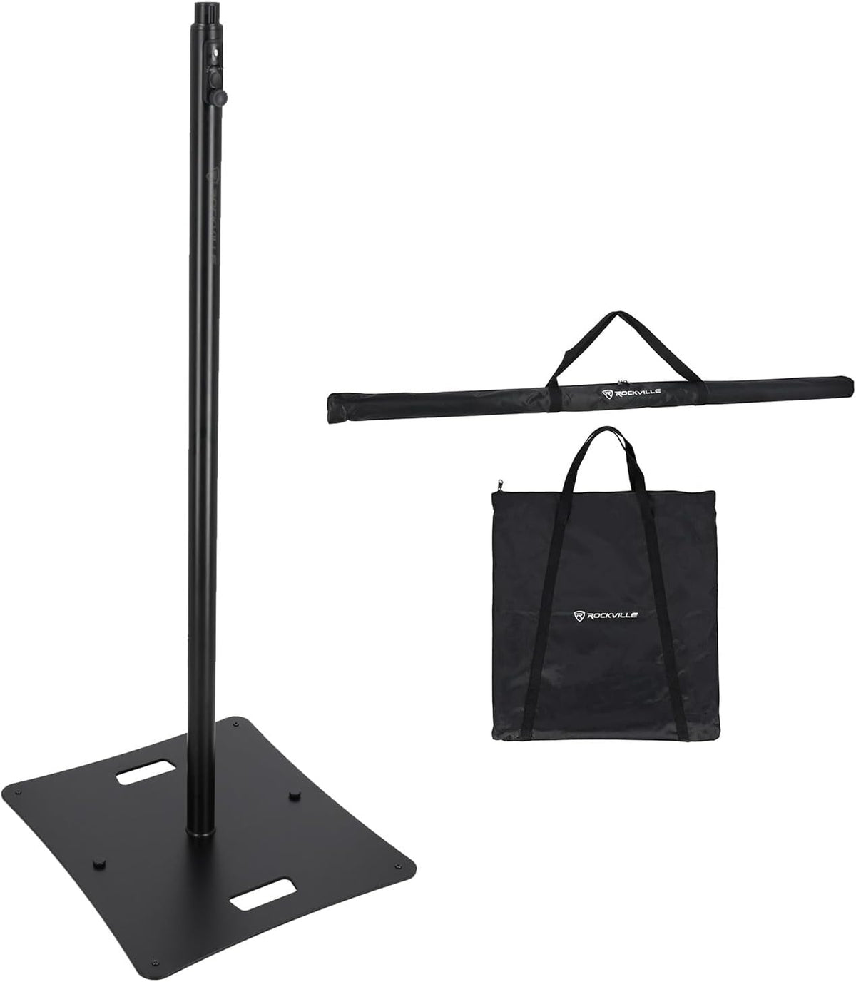 Rockville RLF2 Black 10 Foot Solid Base DJ Speaker/Lighting/Projector Stand