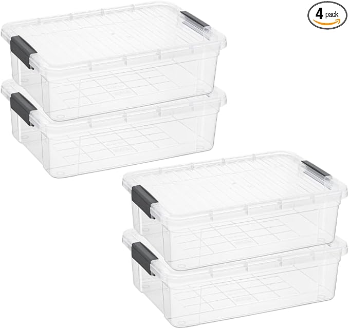 Superio Storage Bins with Lids, Stackable Totes, BPA Free, Odor Free, Organizer by Superio