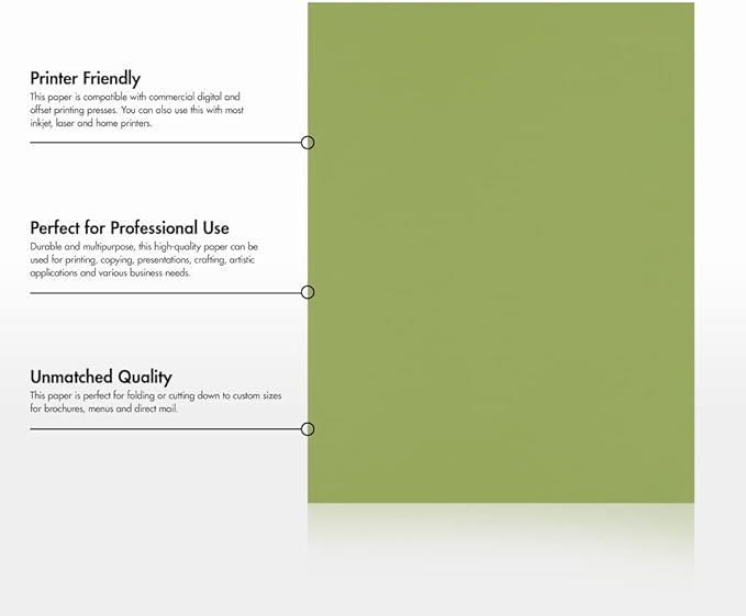 LUXPaper 8.5" x 11" Paper | Letter Size | Avocado Green | 70lb. Text | 250 Qty - Image 8