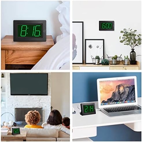 alarm clock,3" led,3-level brightness,battery operated,wall-mount/table-top on a desk or shelf