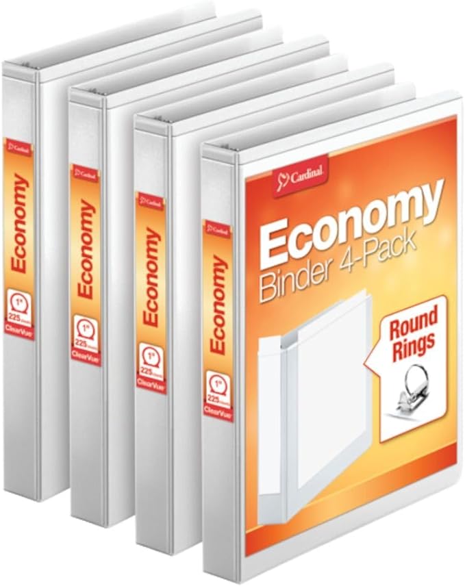 Cardinal Economy 3 Ring Binder, 1 Inch, Presentation View, Holds 225 Sheets by TOPSProducts