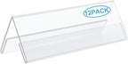 Acrylic 12 Pack Name Plates for Desks, AITEE 3x8.5 Clear Tent Name Plate by AITEE