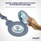 Neatfi XL Bifocal LED Magnifying Lamp, 7-Inch Acrylic Lens, 5D/20D Magnification - Image 6