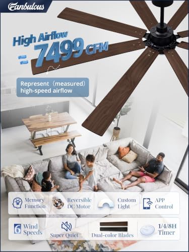 fanbulous 72 inch ceiling fans with lights dc shown in use