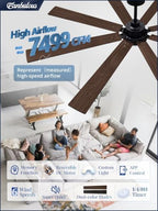 fanbulous 72 inch ceiling fans with lights dc shown in use