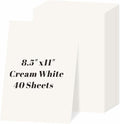 40 Sheets Cream Cardstock 8.5" x 11", 85lb/230gsm Ivory Card Stock, Off White by Keketer