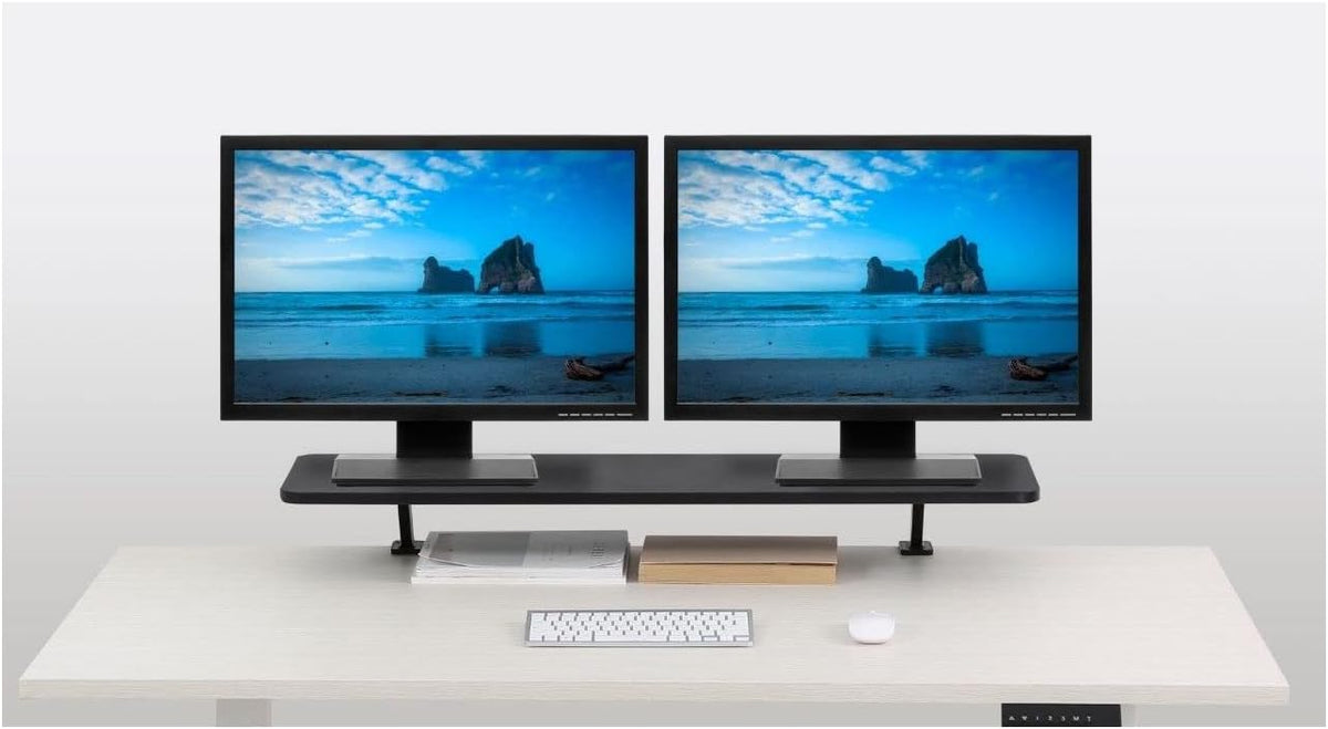 Kantek Ergonomic Mounted Computer Monitor Riser Stand, Floating Desk Shelf, C...