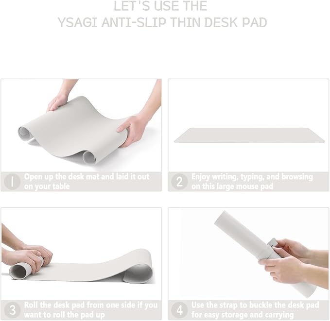 YSAGi Non-Slip Leather Desk Pad, Waterproof Laptop Computer Desk Keyboard Mat - Image 6