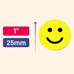 600 PCS - 1" Smiling Happy Smile Face Stickers, Yellow
