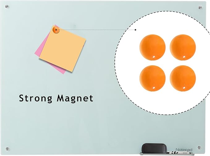 Notepad Glass Whiteboard 36*60Inches Magnetic Wall Mounted Frameless Glass - Image 3