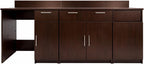 BREAKtime Breakroom Cabinet with Mini Fridge Space, Door Storage and Trash Bin, Office Coffee Station, Fully Assembled, 90" W x 24" D x 36" H, Appliances Not Included