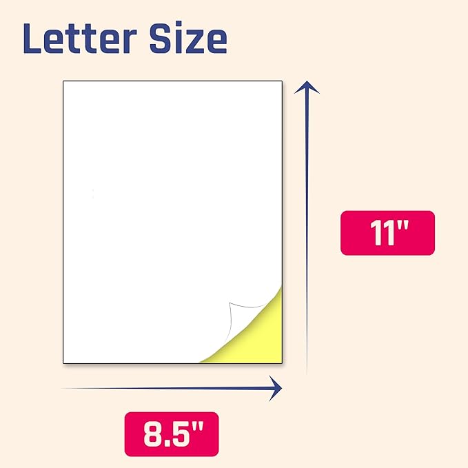 200 Sheets, Printable White Sticker Paper, Laser/Inkjet Printing - Image 2