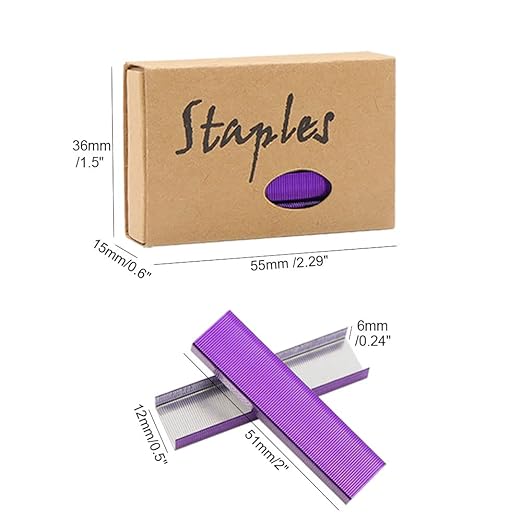 NatSumeBasics 6000 Purple Staples 26/6 Standard Colored Staple - Image 6