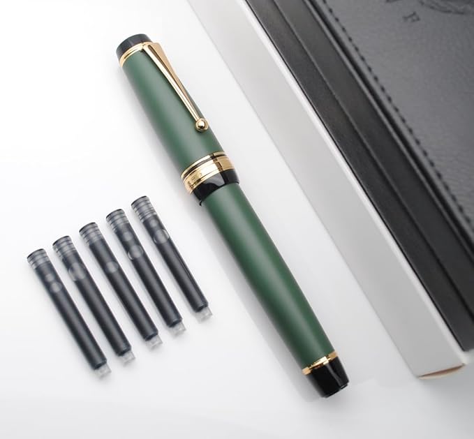 xixixiaozhu Metal Big Fountain Pen Set Medium Nib 0.7mm, Includes Ink Refill - Image 7