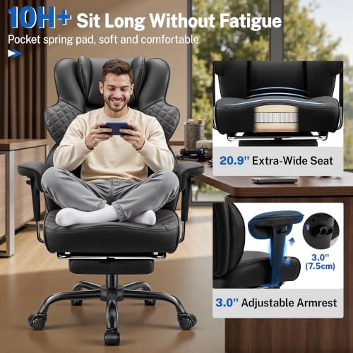 FelixKing Big and Tall Office Chair 500lbs - Ergonomic Desk Chair with Footre...