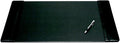 Dacasso Black Leather 25.5" x 17.25" Side Rails Desk Pad by Dacasso