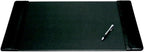 Dacasso Black Leather 25.5" x 17.25" Side Rails Desk Pad by Dacasso