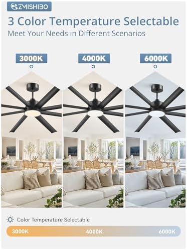 zmishibo 84 inch ceiling fans with lights,8 aluminum on a desk or shelf