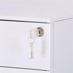 File Cabinet Three Drawers Side Pull Metal File Cabinet White Iron Chest of Drawers for Home Office Furniture 30 * 45 * 60Cm,