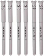 Piaogui 6pcs 0.5mm Erasable Gel Pens, Kawaii Cute Bear Pig Erasable Gel Pen Set by Unknown