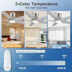 pochfan 52 inch ceiling fans with lights and, side view
