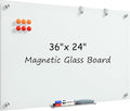 MaxGear Glass Whiteboard, Tempered Magnetic Dry Erase Board, Frameless Wall by MaxGear