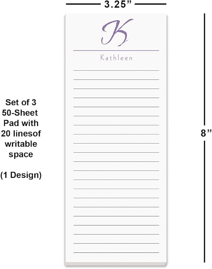 Current Personalized Name & Initial Notepad Set – Set of 3, 30-Sheet Pads - Image 2