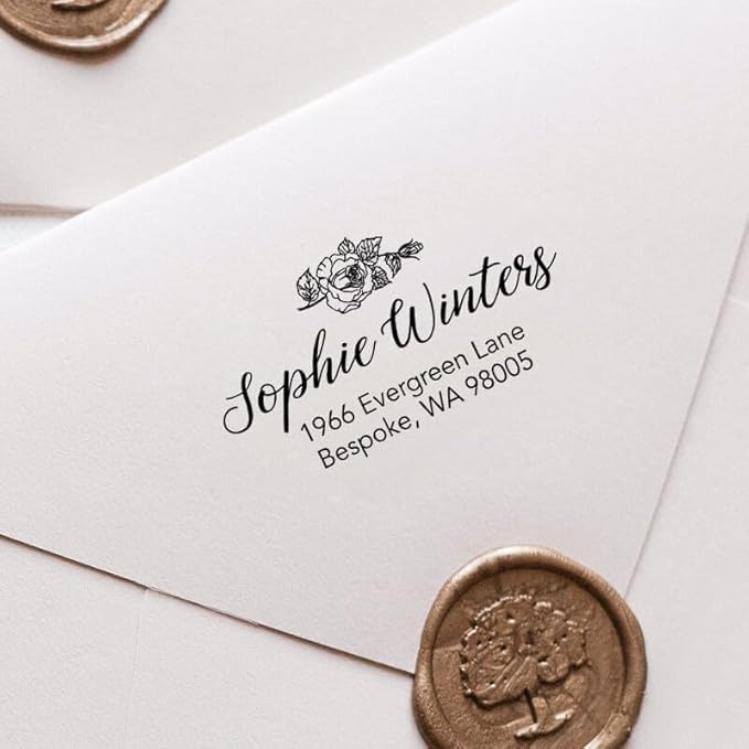 Custom Floral Address Stamp | Choose from 12 Designs | Multiple Ink Color - Image 3