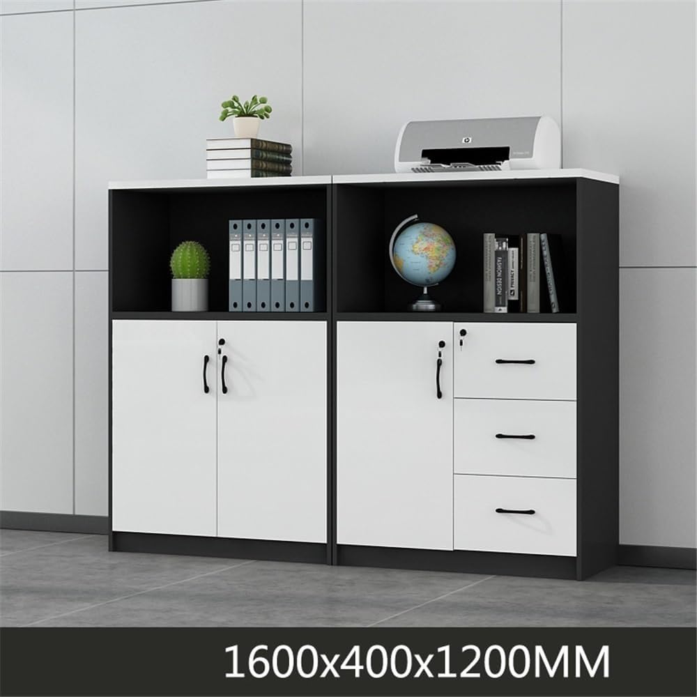Filing Cabinet Wooden Short File Cabinet with Three Doors Cabinets Office Data Sundry Storage Office
