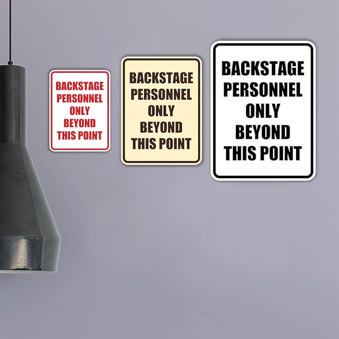 Portrait Round Backstage Personnel Only Beyond This Point Door or Wall Sign - Image 2