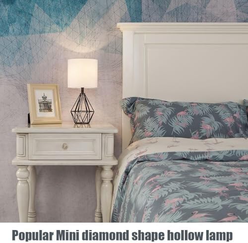 Black Bedside Table Lamp,Small Nightstand Lamp for Bedroom,Modern Desk Lamp w...