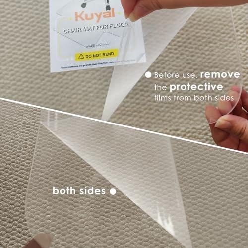 Kuyal 1/5" Thick Office Chair Mat, Heavy Duty Hard Computer Chair Mat