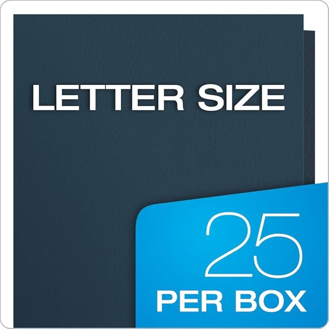Oxford Twin-Pocket Folders, Textured Paper, Letter Size, Dark Blue, Holds 100 - Image 6