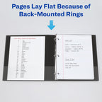 Avery® Durable View 3 Ring Binder, 0.5" Slant Rings, 1 White Binder | For Daily School, Home and Office Use, Clear View Overlays, DuraHinge Tear-Resistant Spine, DuraEdge Split-Resistant Edges