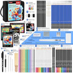 drawing set sketching kit, pro art supplies sketch, close-up detail