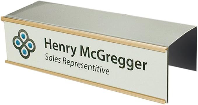 Quality Aluminum, Changeable Cubicle Nameplate Holder, Satin Silver Base by NapTags
