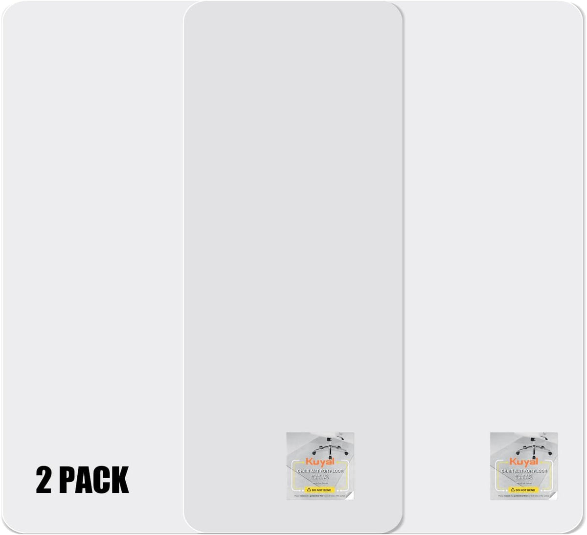 Kuyal 2 Pack 1/5" Thick Office Chair Mat, Heavy Duty Computer Chair Mat