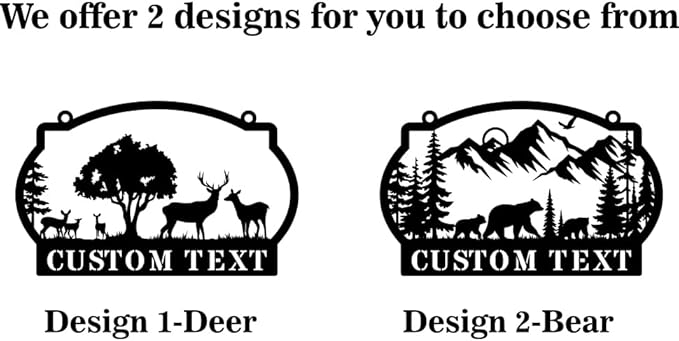 Personalized Deer Bear Metal House Numbers - Image 2